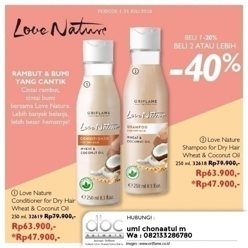 Shampo & Conditioner Love nature Wear&Coconut Oil